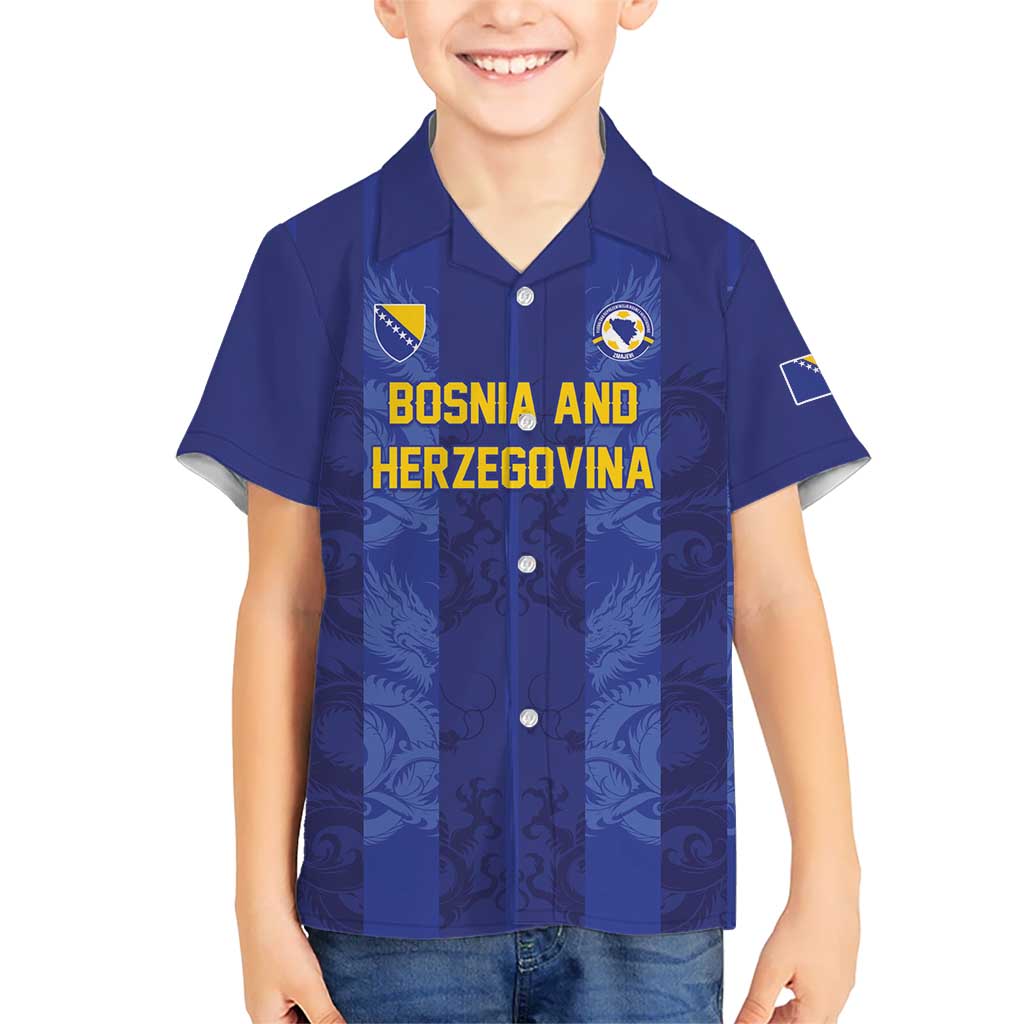 Custom Football 2026 Bosnia and Herzegovina Kid Hawaiian Shirt Zmajevi Go Champion