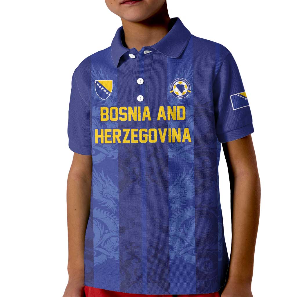 Custom Football 2026 Bosnia and Herzegovina Kid Polo Shirt Zmajevi Go Champion
