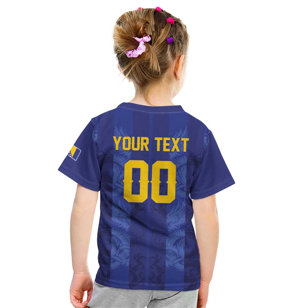 Custom Football 2026 Bosnia and Herzegovina Kid T Shirt Zmajevi Go Champion