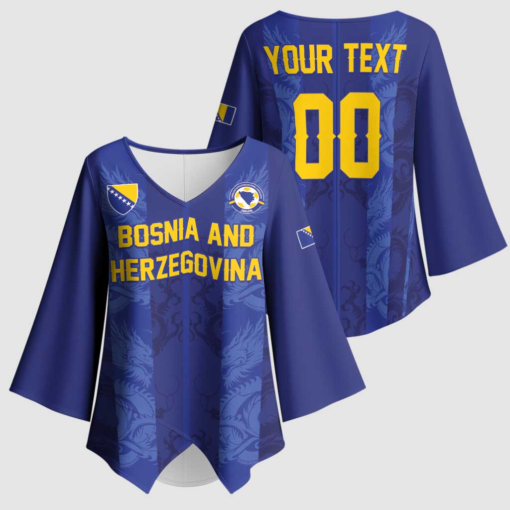 Custom Football 2026 Bosnia and Herzegovina Kimono Sleeve Blouse Zmajevi Go Champion