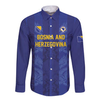 Custom Football 2026 Bosnia and Herzegovina Long Sleeve Button Shirt Zmajevi Go Champion