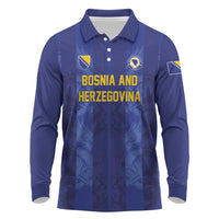Custom Football 2026 Bosnia and Herzegovina Long Sleeve Polo Shirt Zmajevi Go Champion