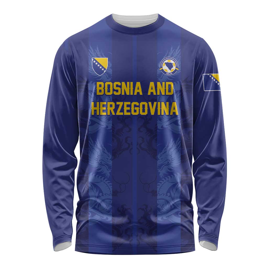 Custom Football 2026 Bosnia and Herzegovina Long Sleeve Shirt Zmajevi Go Champion