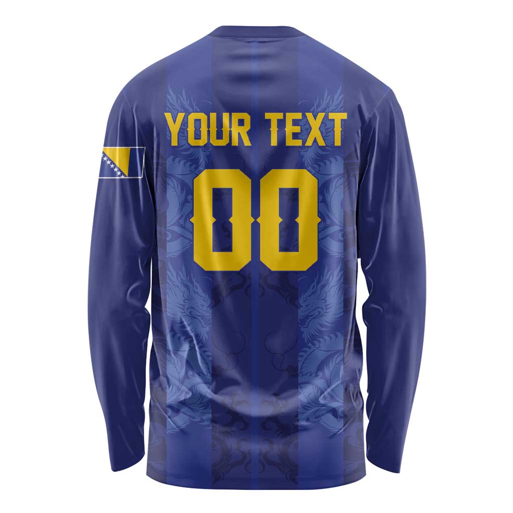 Custom Football 2026 Bosnia and Herzegovina Long Sleeve Shirt Zmajevi Go Champion