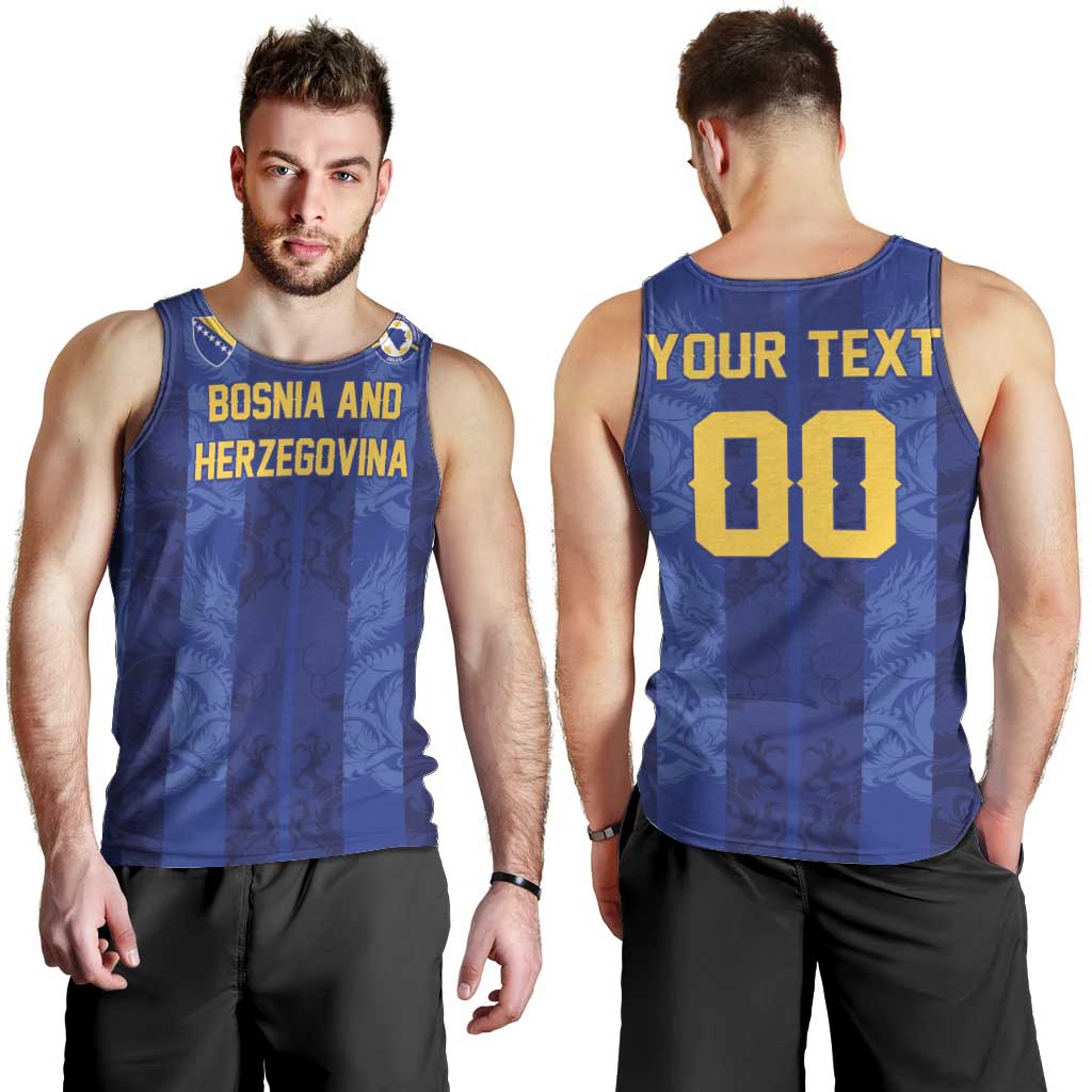 Custom Football 2026 Bosnia and Herzegovina Men Tank Top Zmajevi Go Champion