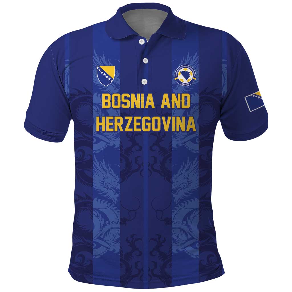 Custom Football 2026 Bosnia and Herzegovina Polo Shirt Zmajevi Go Champion