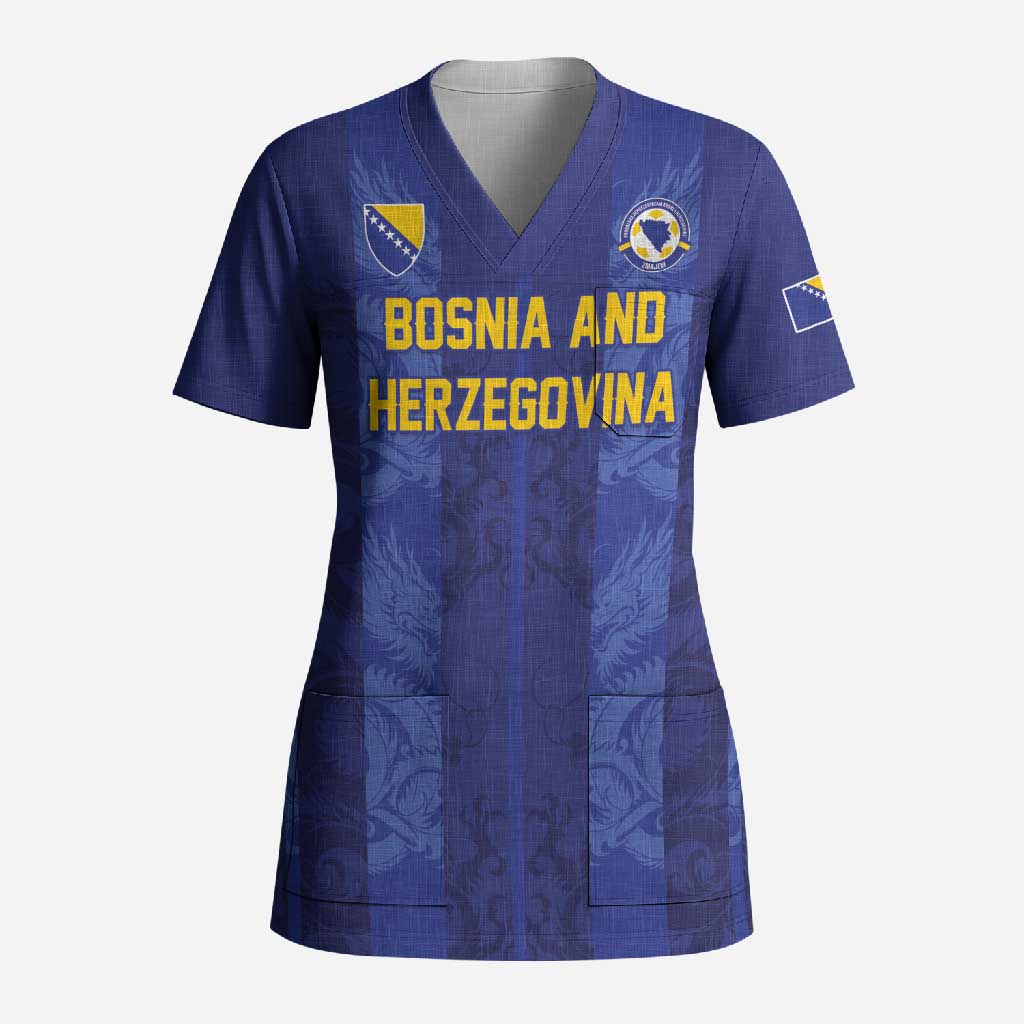 Custom Football 2026 Bosnia and Herzegovina Scrub Top Zmajevi Go Champion