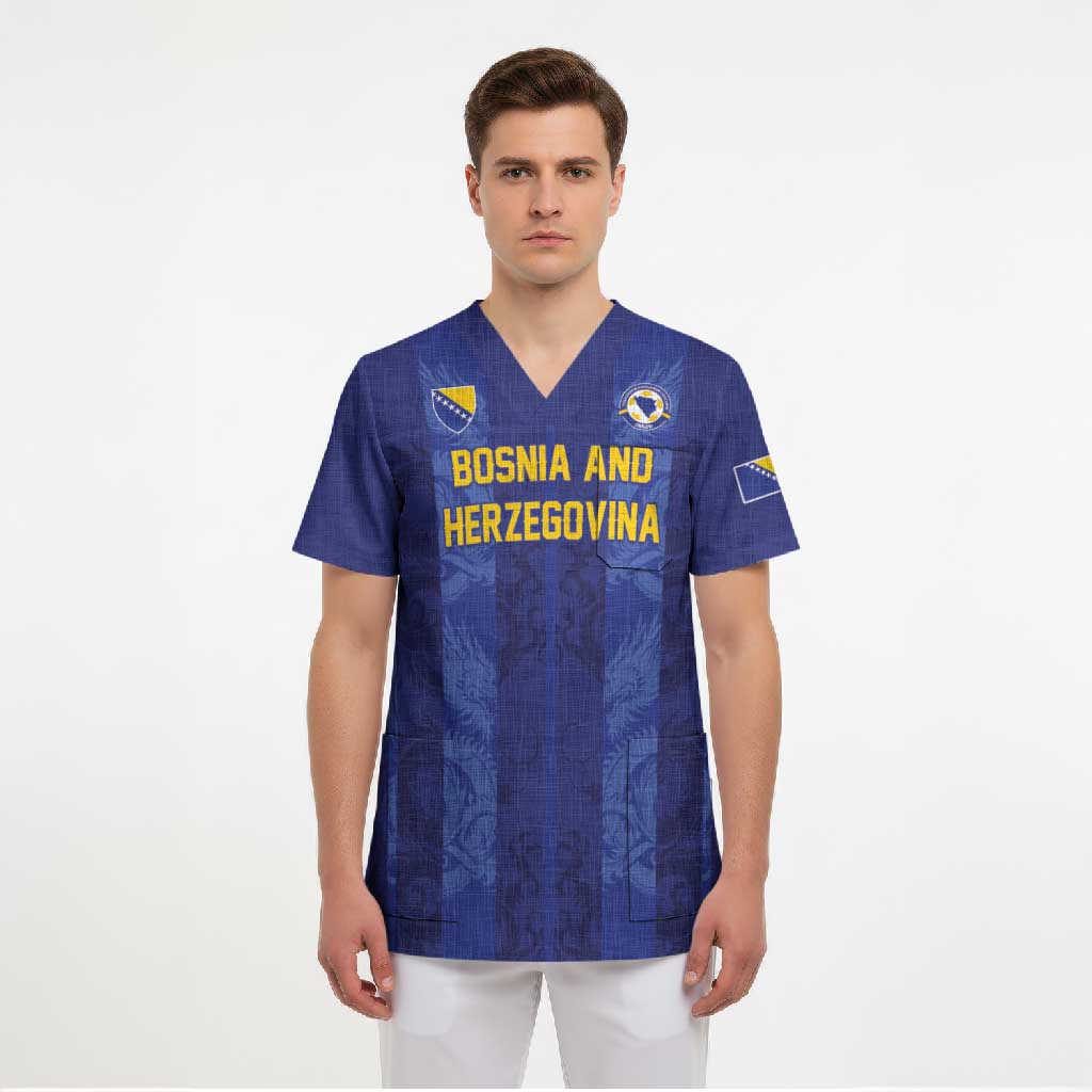 Custom Football 2026 Bosnia and Herzegovina Scrub Top Zmajevi Go Champion