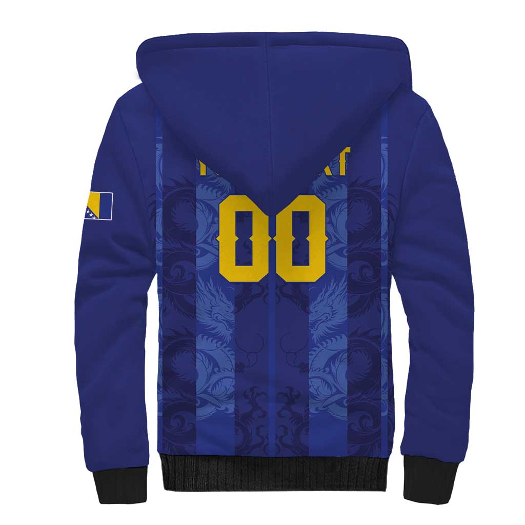 Custom Football 2026 Bosnia and Herzegovina Sherpa Hoodie Zmajevi Go Champion
