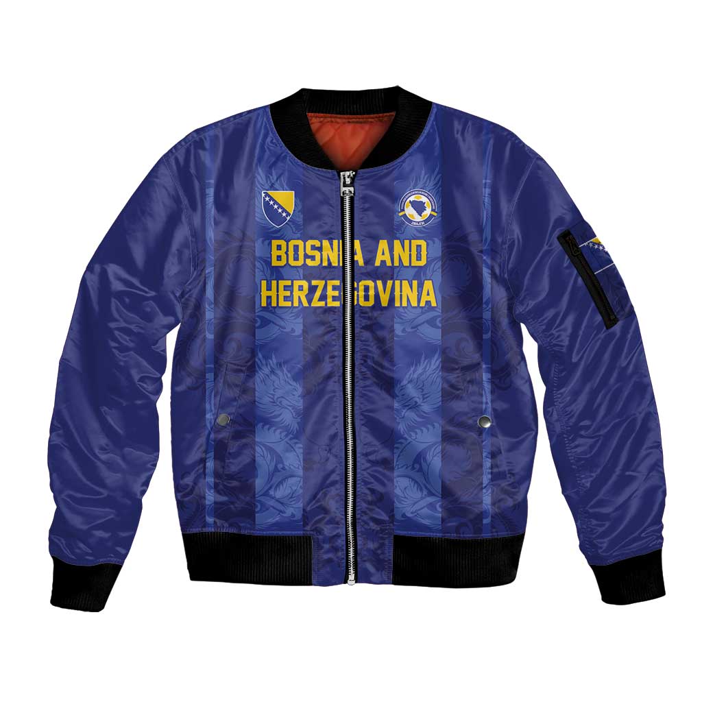 Custom Football 2026 Bosnia and Herzegovina Sleeve Zip Bomber Jacket Zmajevi Go Champion