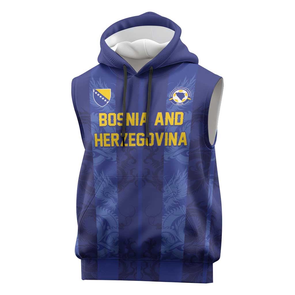 Custom Football 2026 Bosnia and Herzegovina Sleeveless Hoodie Zmajevi Go Champion
