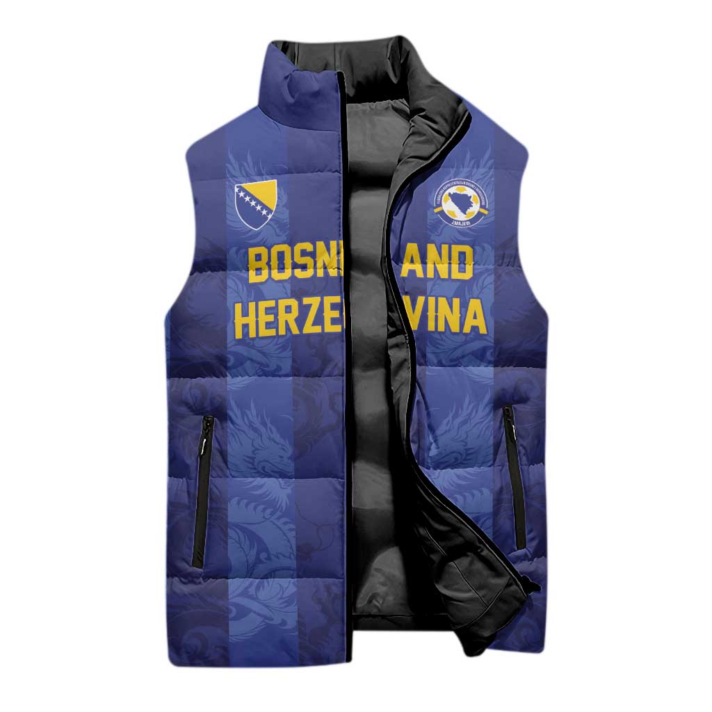Custom Football 2026 Bosnia and Herzegovina Sleeveless Puffer Jacket Zmajevi Go Champion