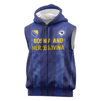 Custom Football 2026 Bosnia and Herzegovina Sleeveless Zip Hoodie Zmajevi Go Champion