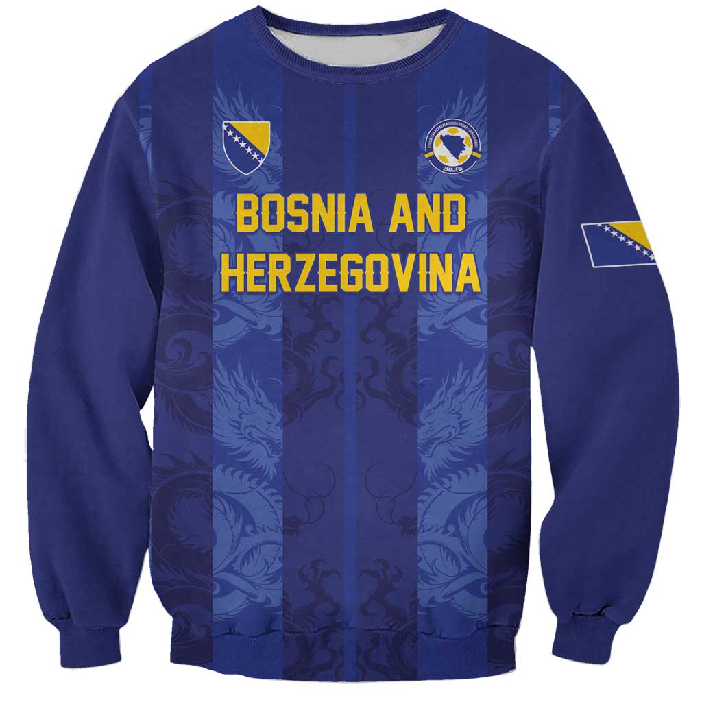 Custom Football 2026 Bosnia and Herzegovina Sweatshirt Zmajevi Go Champion
