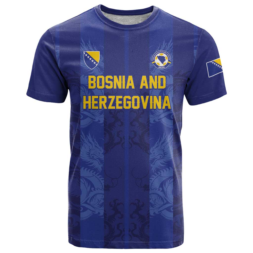 Custom Football 2026 Bosnia and Herzegovina T Shirt Zmajevi Go Champion