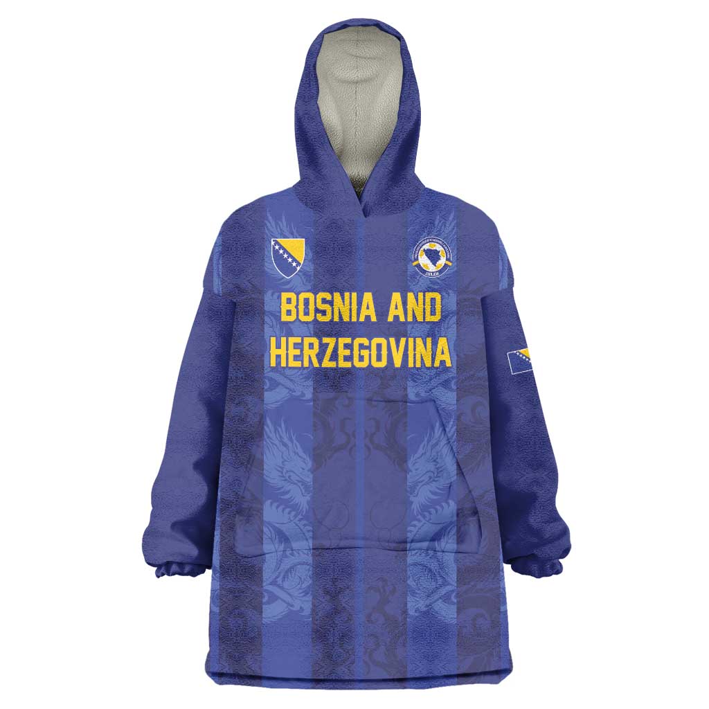 Custom Football 2026 Bosnia and Herzegovina Wearable Blanket Hoodie Zmajevi Go Champion