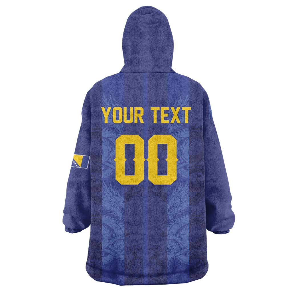 Custom Football 2026 Bosnia and Herzegovina Wearable Blanket Hoodie Zmajevi Go Champion