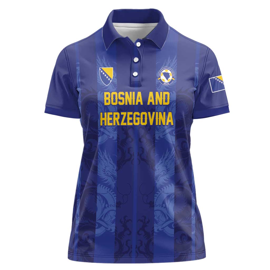 Custom Football 2026 Bosnia and Herzegovina Women Polo Shirt Zmajevi Go Champion