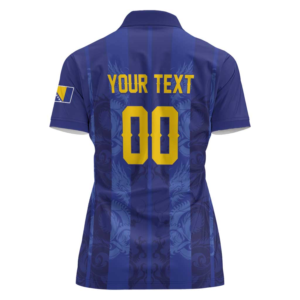 Custom Football 2026 Bosnia and Herzegovina Women Polo Shirt Zmajevi Go Champion