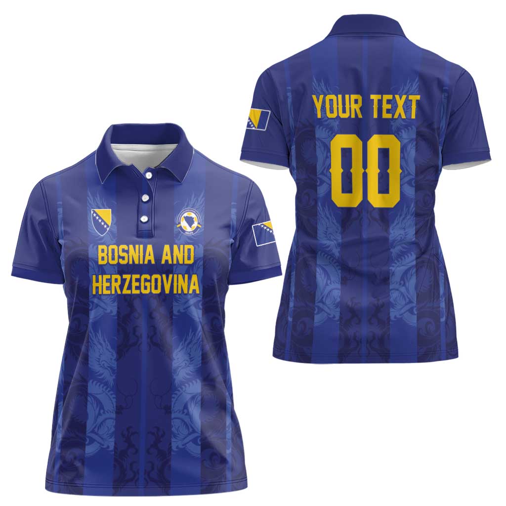 Custom Football 2026 Bosnia and Herzegovina Women Polo Shirt Zmajevi Go Champion