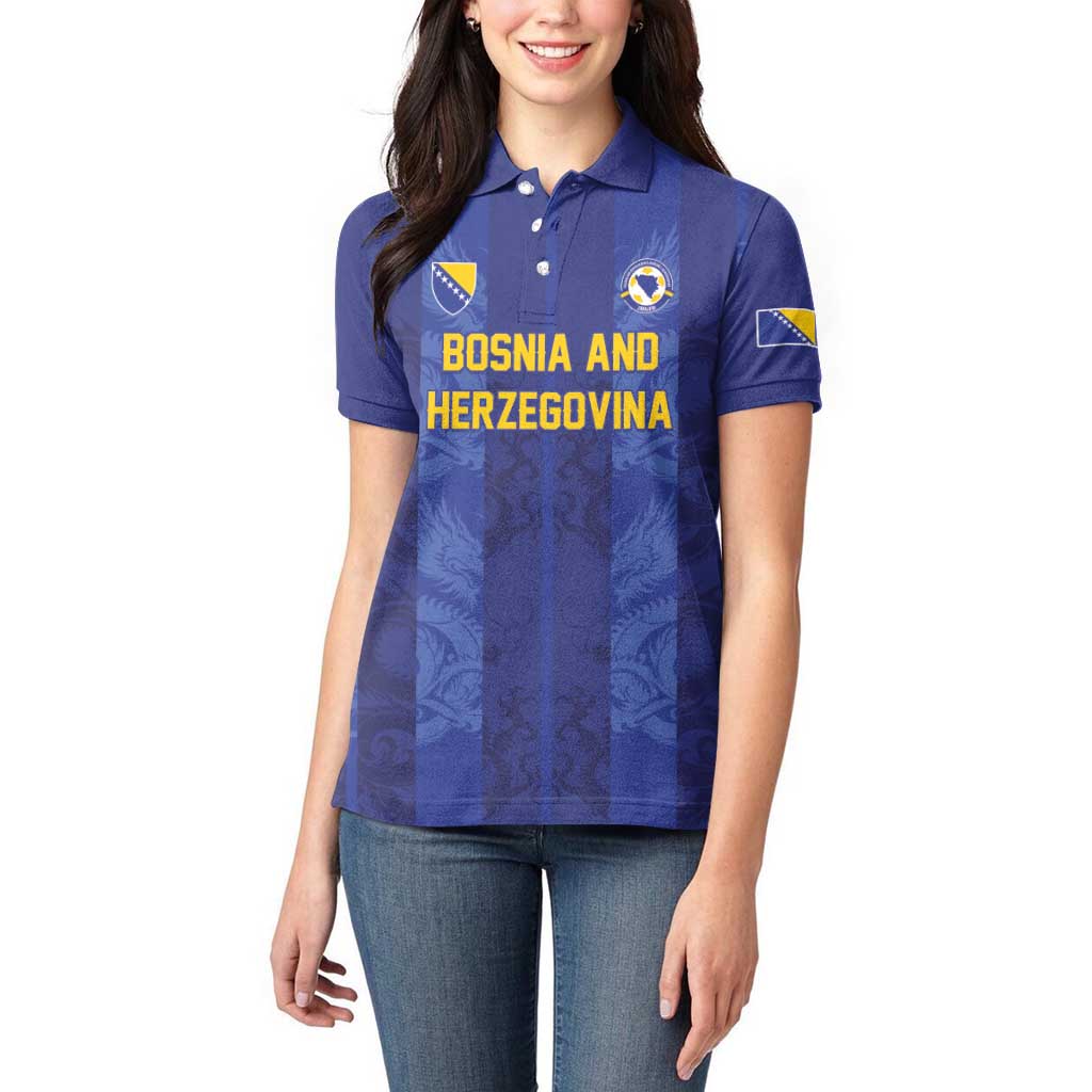 Custom Football 2026 Bosnia and Herzegovina Women Polo Shirt Zmajevi Go Champion
