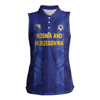 Custom Football 2026 Bosnia and Herzegovina Women Sleeveless Polo Shirt Zmajevi Go Champion