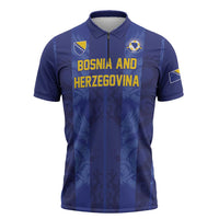 Custom Football 2026 Bosnia and Herzegovina Zipper Polo Shirt Zmajevi Go Champion