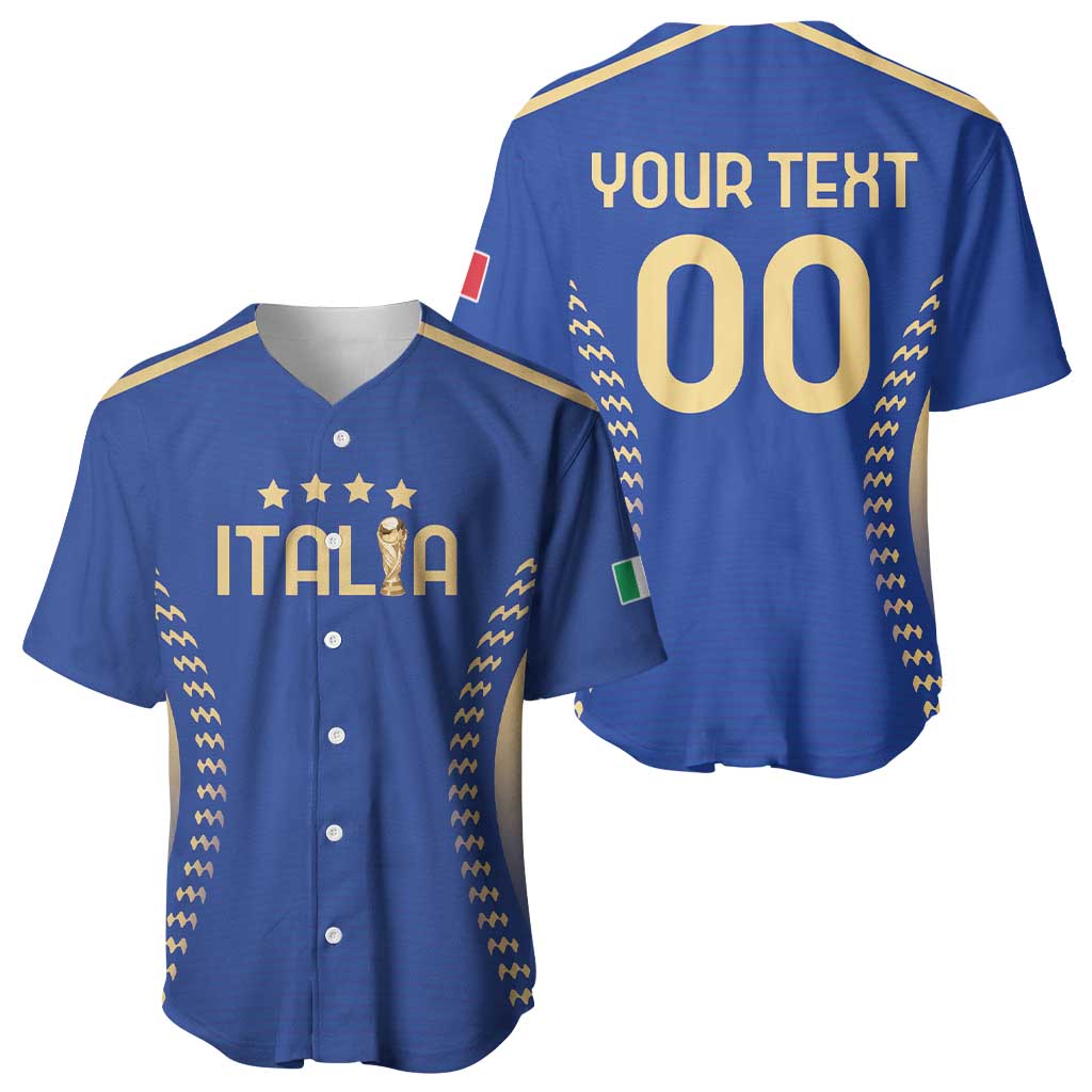 Custom Football 2026 Italia Baseball Jersey Forza Azzurri