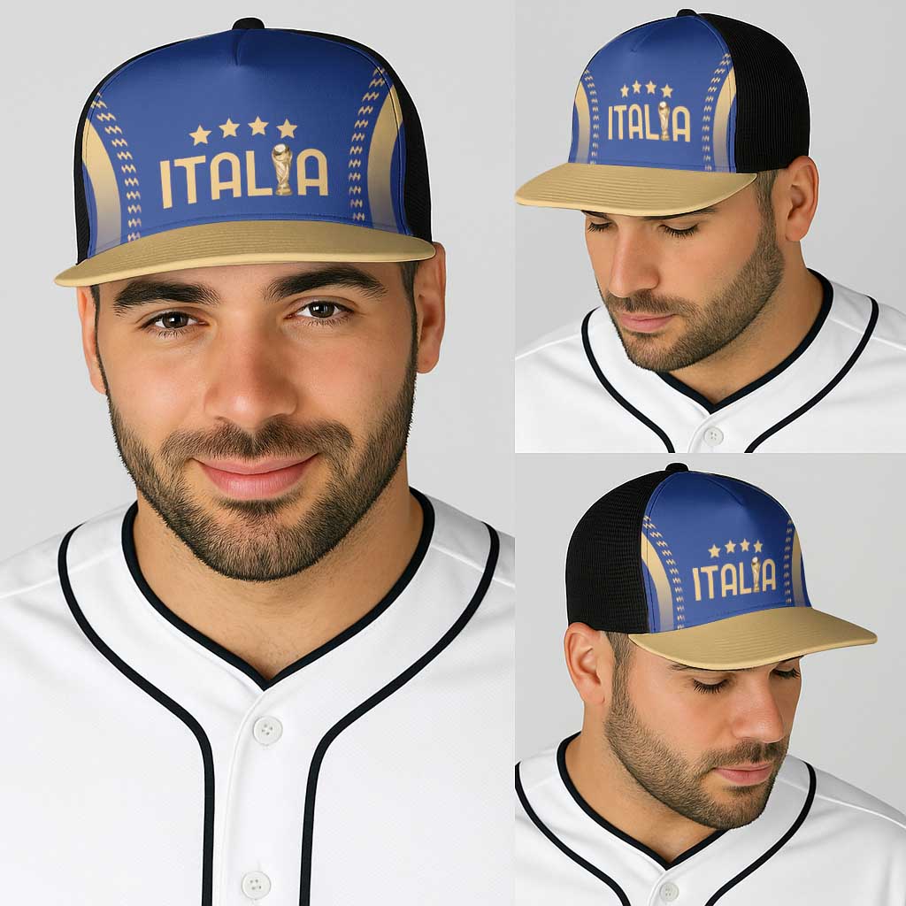 Football 2026 Italia Baseball Net Cap Forza Azzurri