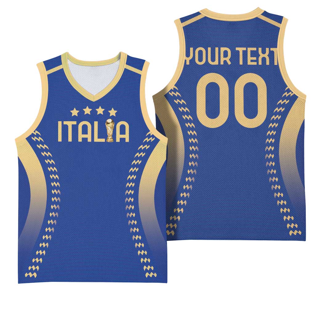 Custom Football 2026 Italia Basketball Jersey Forza Azzurri