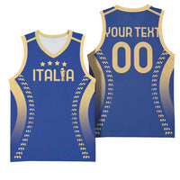 Custom Football 2026 Italia Basketball Jersey Forza Azzurri