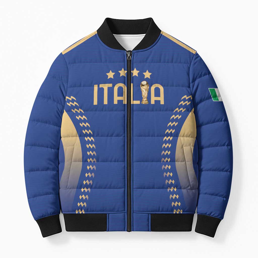 Custom Football 2026 Italia Bomber Puffer Jacket Forza Azzurri