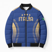 Custom Football 2026 Italia Bomber Puffer Jacket Forza Azzurri
