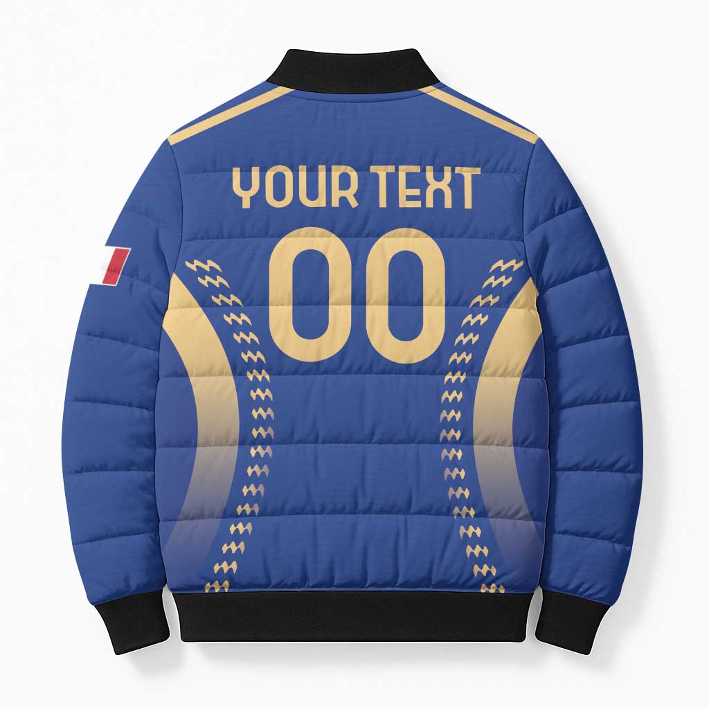 Custom Football 2026 Italia Bomber Puffer Jacket Forza Azzurri