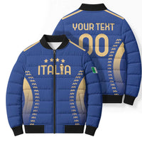 Custom Football 2026 Italia Bomber Puffer Jacket Forza Azzurri
