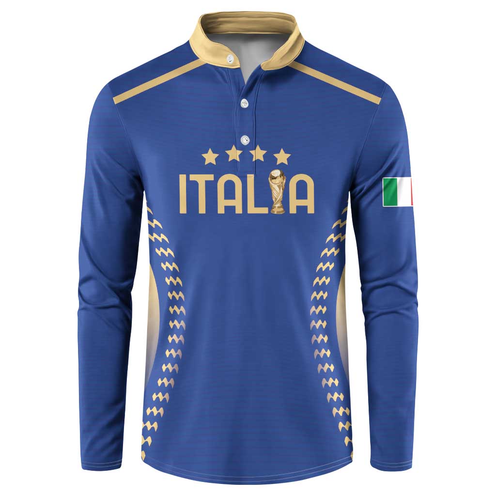 Custom Football 2026 Italia Button Sweatshirt Forza Azzurri
