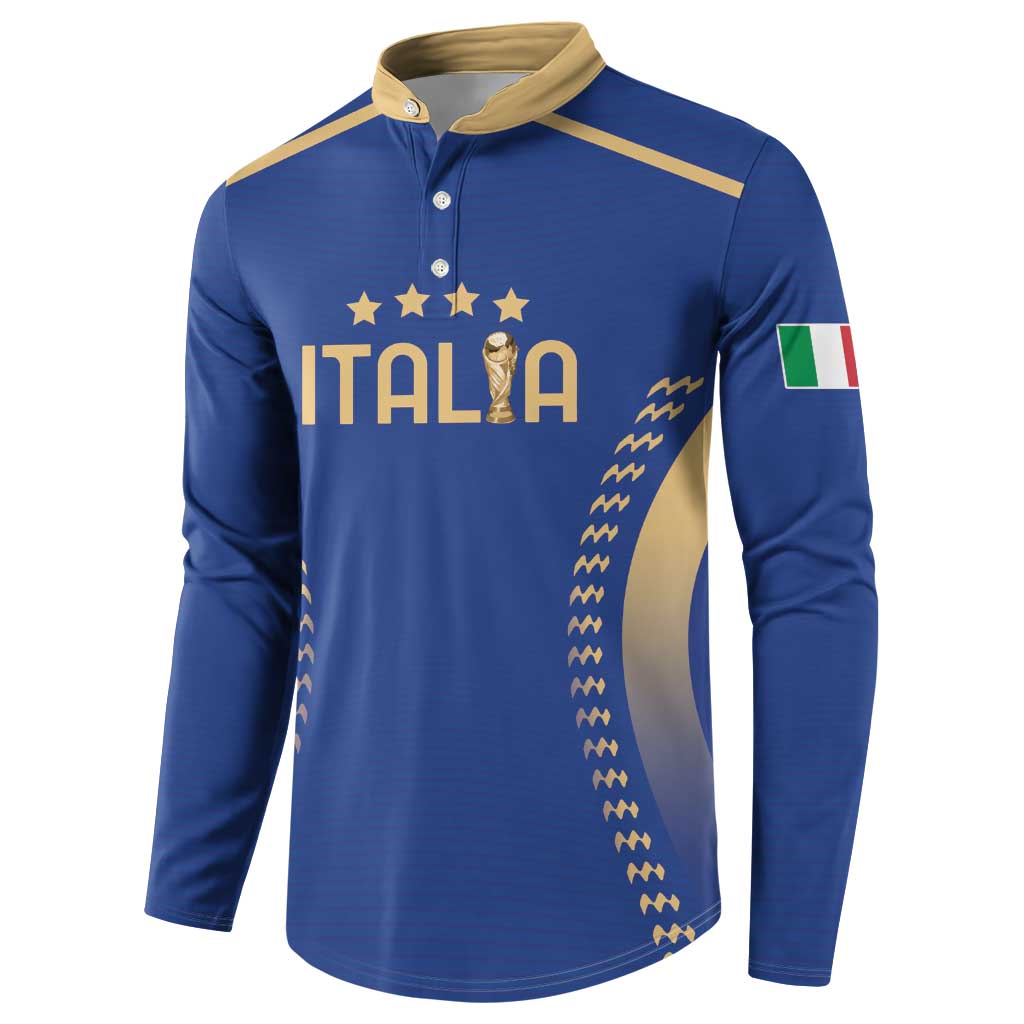Custom Football 2026 Italia Button Sweatshirt Forza Azzurri