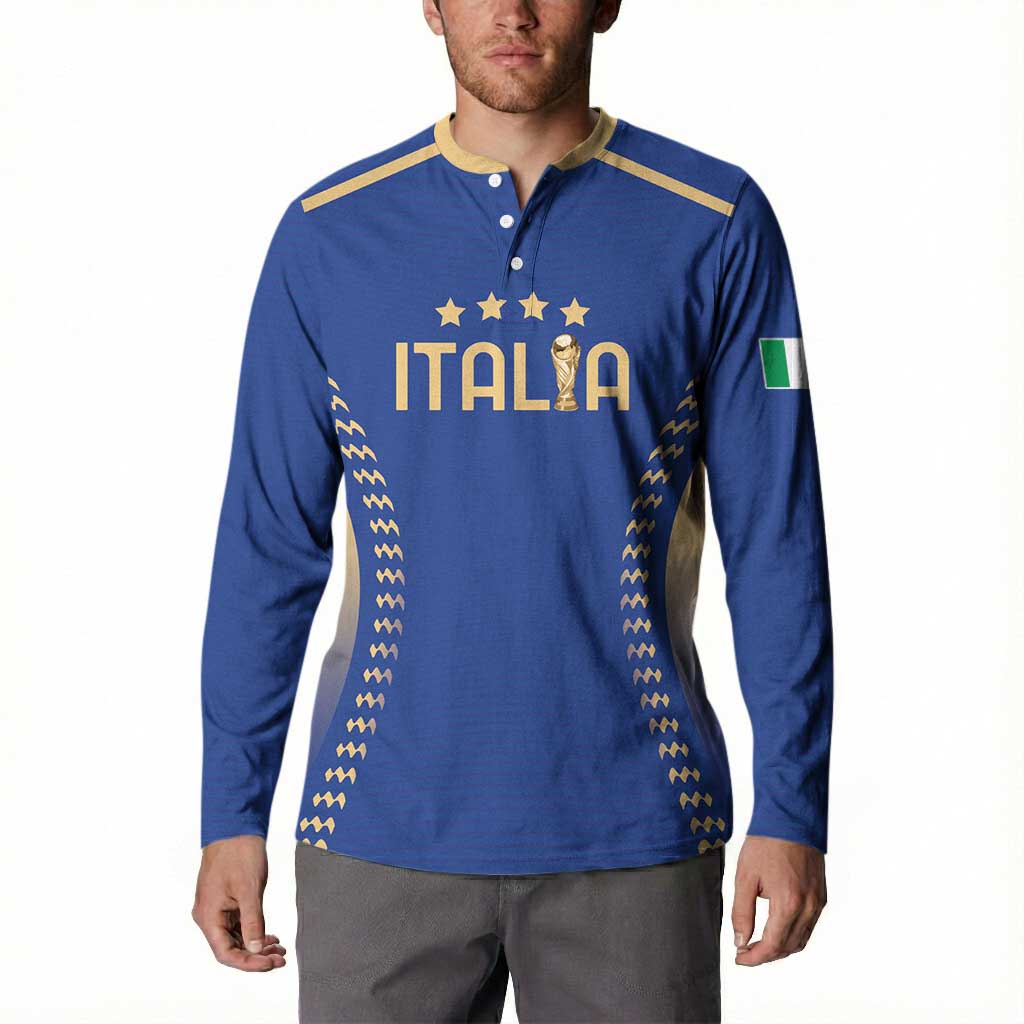 Custom Football 2026 Italia Button Sweatshirt Forza Azzurri