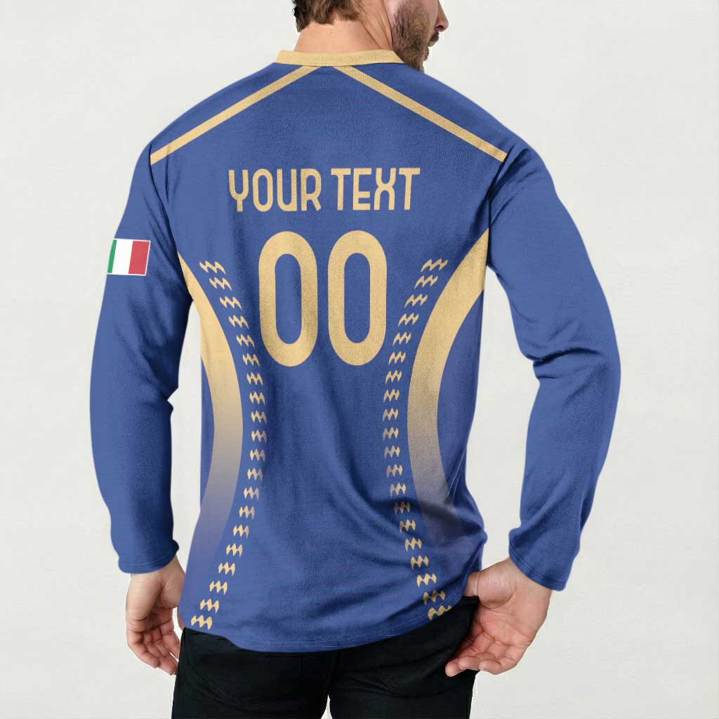 Custom Football 2026 Italia Button Sweatshirt Forza Azzurri