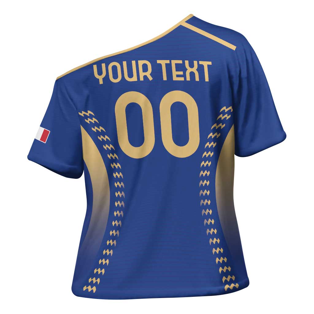 Custom Football 2026 Italia Cross Shoulder Shirt Forza Azzurri