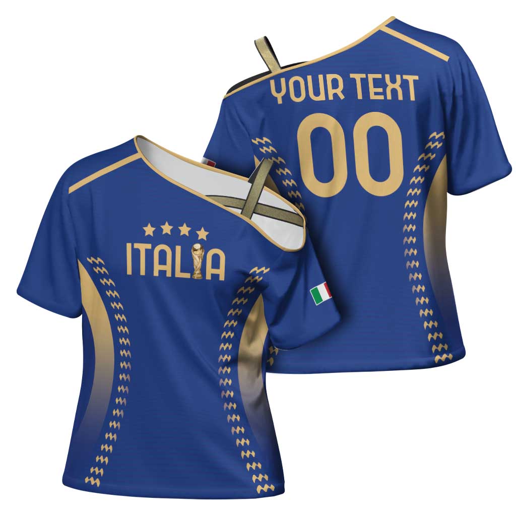 Custom Football 2026 Italia Cross Shoulder Shirt Forza Azzurri
