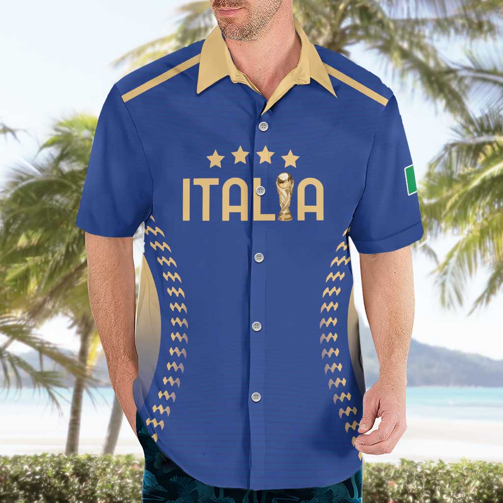 Custom Football 2026 Italia Hawaiian Shirt Forza Azzurri