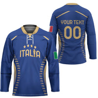 Custom Football 2026 Italia Hockey Jersey Forza Azzurri