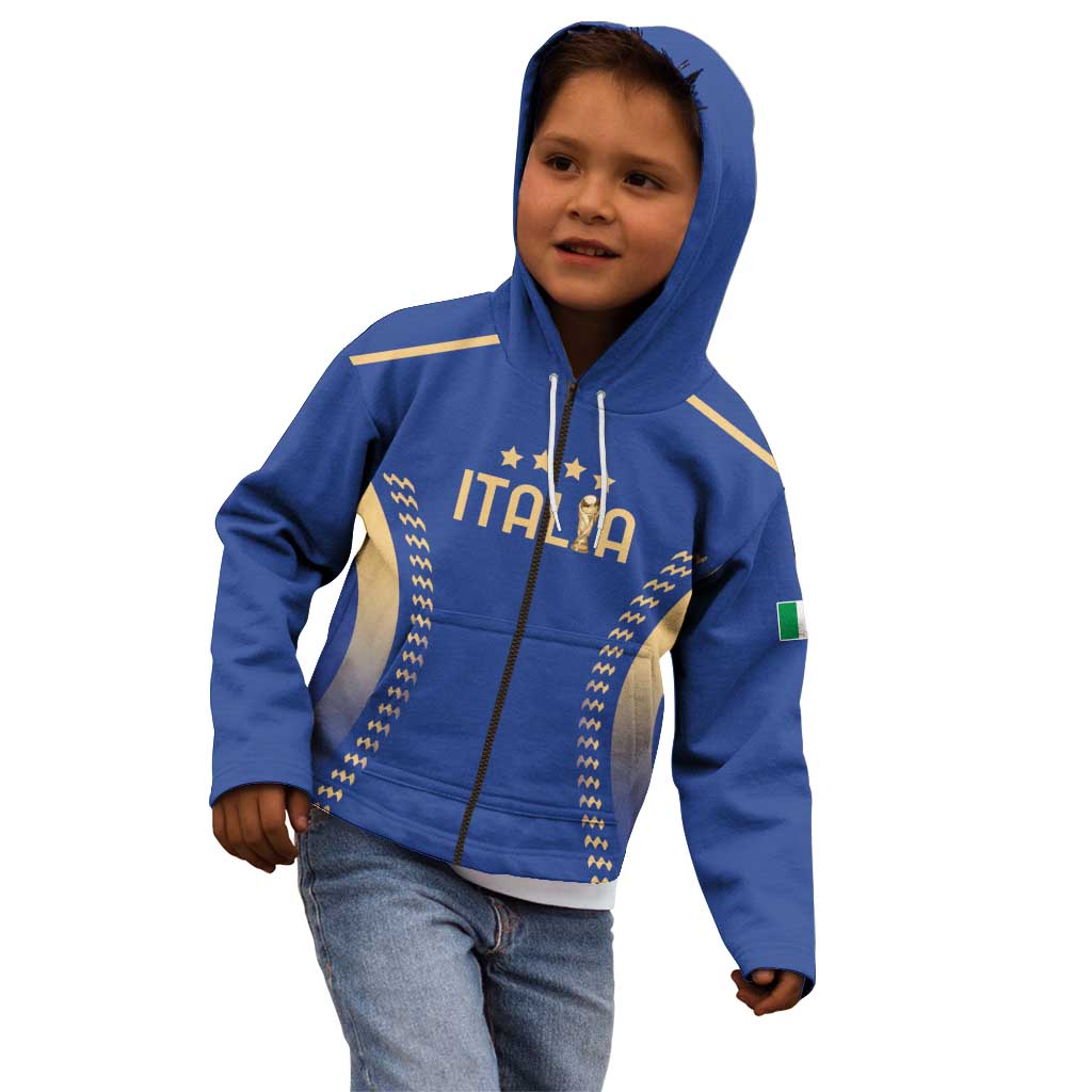 Custom Football 2026 Italia Kid Hoodie Forza Azzurri