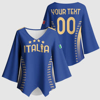 Custom Football 2026 Italia Kimono Sleeve Blouse Forza Azzurri