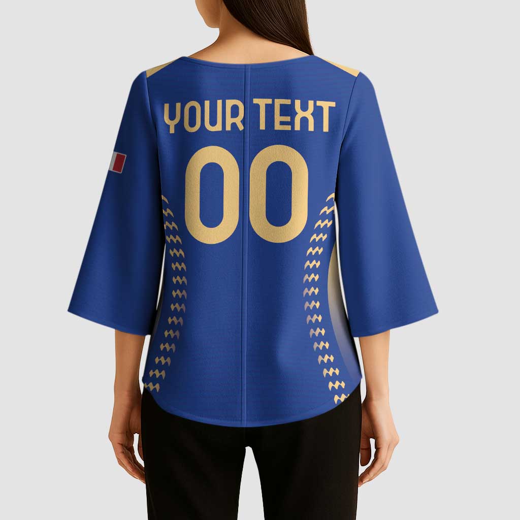Custom Football 2026 Italia Kimono Sleeve Blouse Forza Azzurri