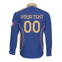 Custom Football 2026 Italia Long Sleeve Button Shirt Forza Azzurri