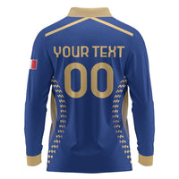 Custom Football 2026 Italia Long Sleeve Polo Shirt Forza Azzurri