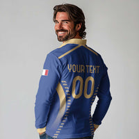 Custom Football 2026 Italia Long Sleeve Polo Shirt Forza Azzurri