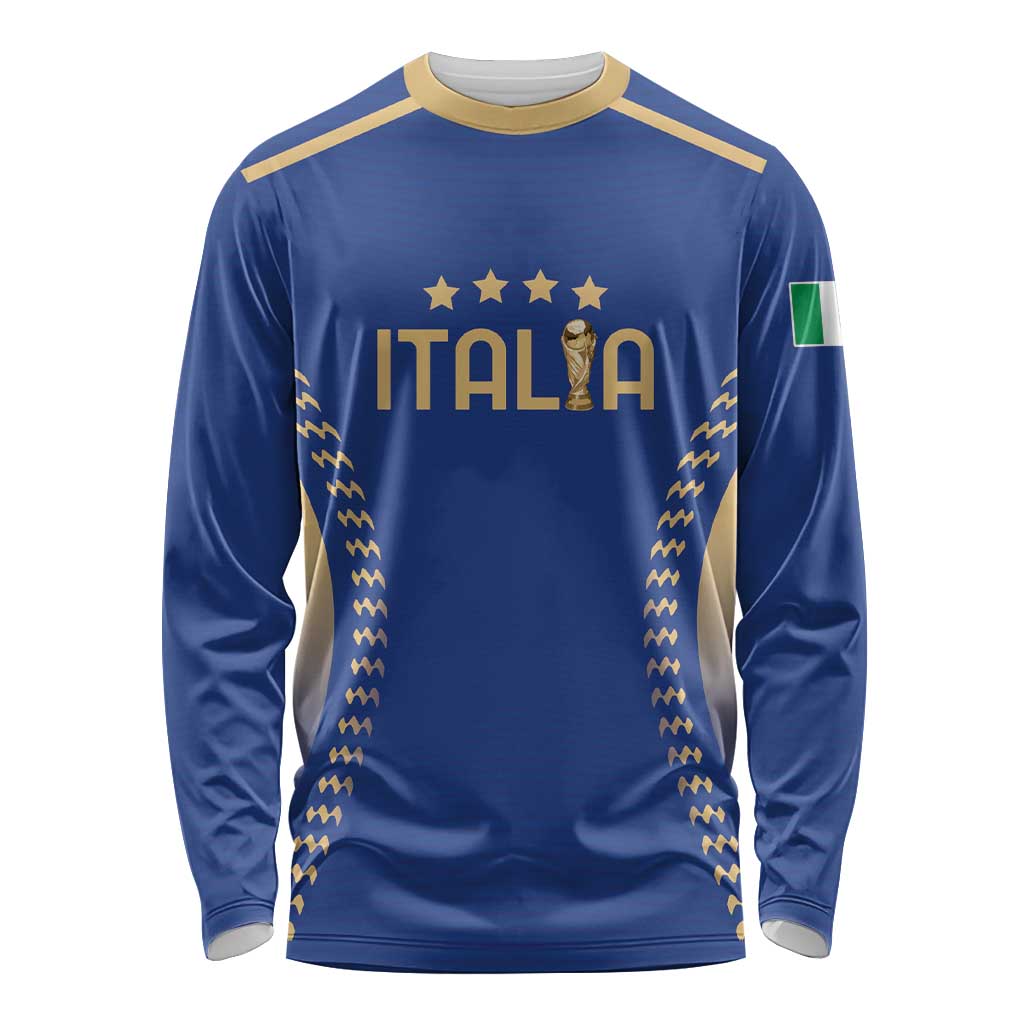 Custom Football 2026 Italia Long Sleeve Shirt Forza Azzurri